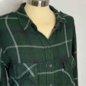 Sanctuary Green Plaid Boyfriend Shirt